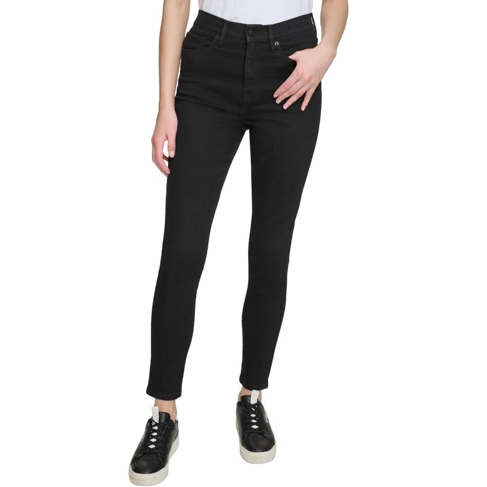 NWT DKNY DONNA KARAN NEW YORK Bleecker Shaping Skinny Ankle Jeans 24x28.5 Black